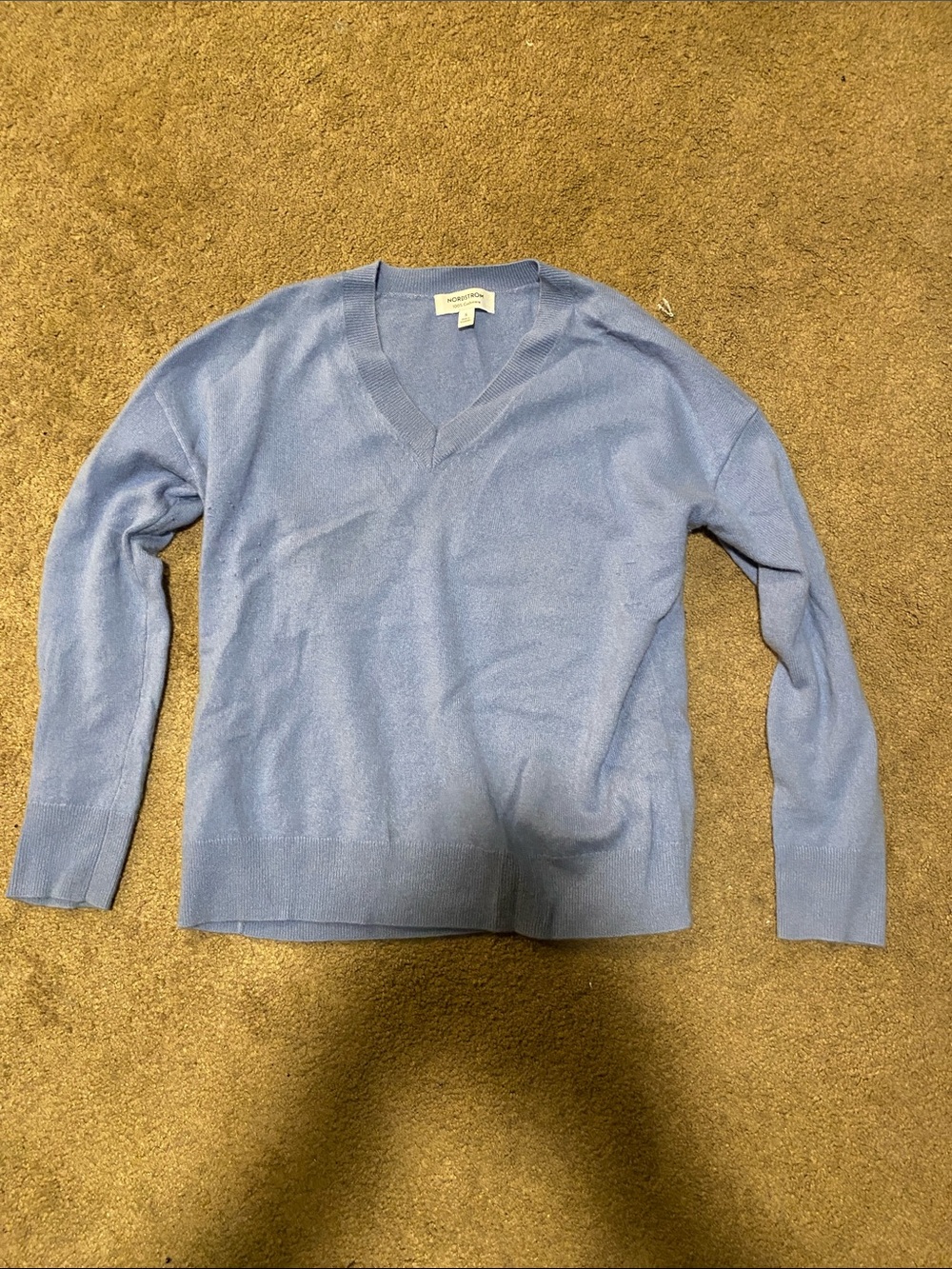 Nordstrom Light Blue Women's V-Neck Sweater
